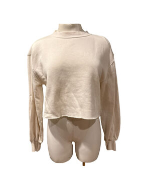 Women's H&M Beige Cropped Sweatshirt M